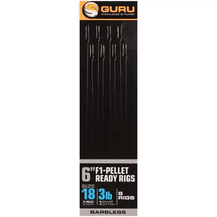 Guru - 6" F1 - Pellet Ready Rigs Barbless - Hengelsport De Goeie Vangst