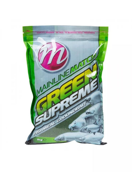 Mainline-Green Supreme Fishmeal Groundbait | 1kg - Hengelsport De Goeie Vangst
