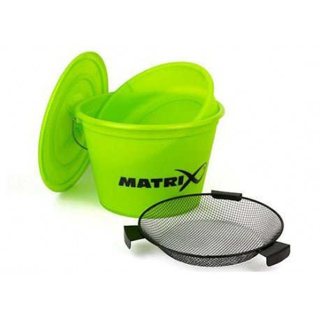 Matrix-Lime Bucket Set Inc. Tray And Riddle-20L - Hengelsport De Goeie Vangst