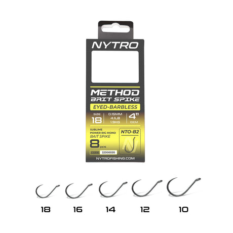 Nytro - NTO - B2 Barbless Method Bait Spike Rigs – 10 cm - 22300016 - Hengelsport De Goeie Vangst