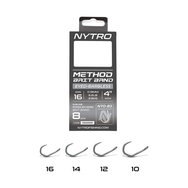 Nytro-NTO-B3 Barbless Method Latex Bait Band Rigs – 10 cm-10 – 0.25mm - 12lb - Hengelsport De Goeie Vangst