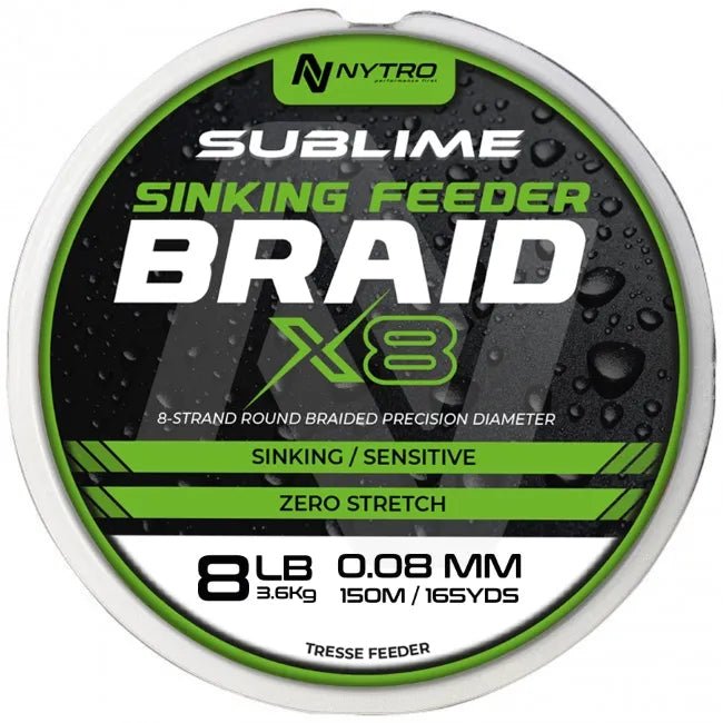 Nytro - Sublime X8 Sinking Feeder Braid | 150m - Hengelsport De Goeie Vangst