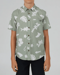 Salty Crew-Seaside Boys S/S Woven Shirt-Dusty Sage-Medium-Hengelsport De Goeie Vangst