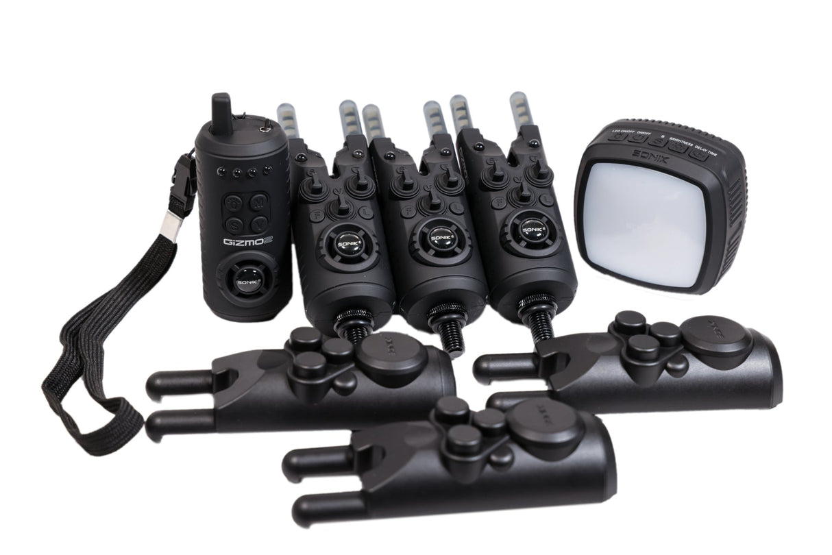 Sonik - Gizmo2 Alarm Set 3+1 + Bivvy Lamp - Hengelsport De Goeie Vangst