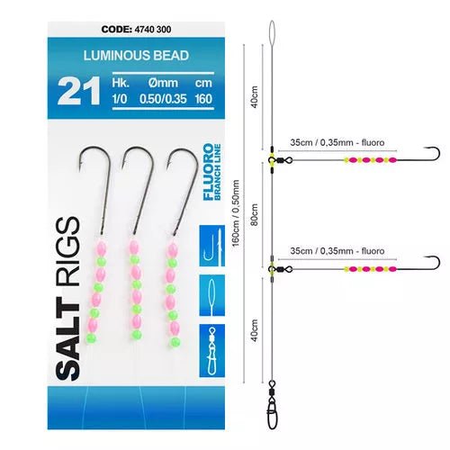Spro-21 Salt Rig Luminous Bead-Haak: 1 - Hengelsport De Goeie Vangst
