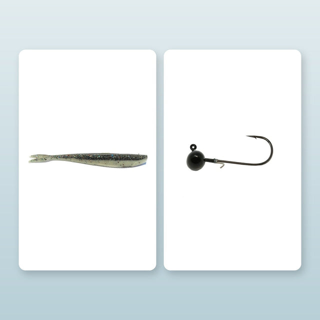 Storm-Vertical Minnow Snoekbaars Verticalset – Smoke Pearl - De Goeie Vangst