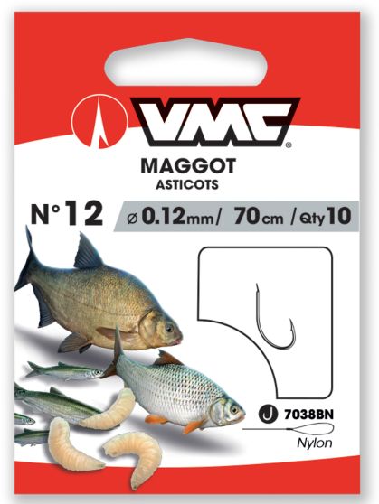 VMC-7038 BN Maggot Onderlijnen-H10 0.14mm - Hengelsport De Goeie Vangst
