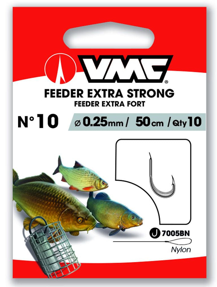 VMC-Feeder Extra Stong Gemonteerde Onderlijnen-H10 0.25mm 50cm - Hengelsport De Goeie Vangst