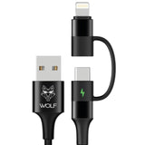 Wolf-Powertech 2 In 1 Charging Cable - Hengelsport De Goeie Vangst